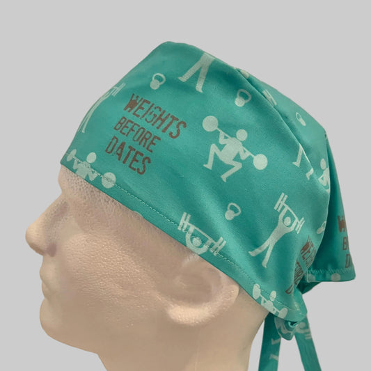 Gym Life Scrub Cap – Weights Before Dates Surgical Cap for Healthcare Workers