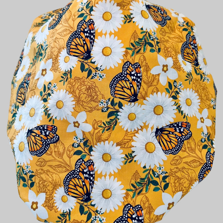 Monarch Butterfly Bouffant Scrub Cap|Daisy Floral Medical Hat