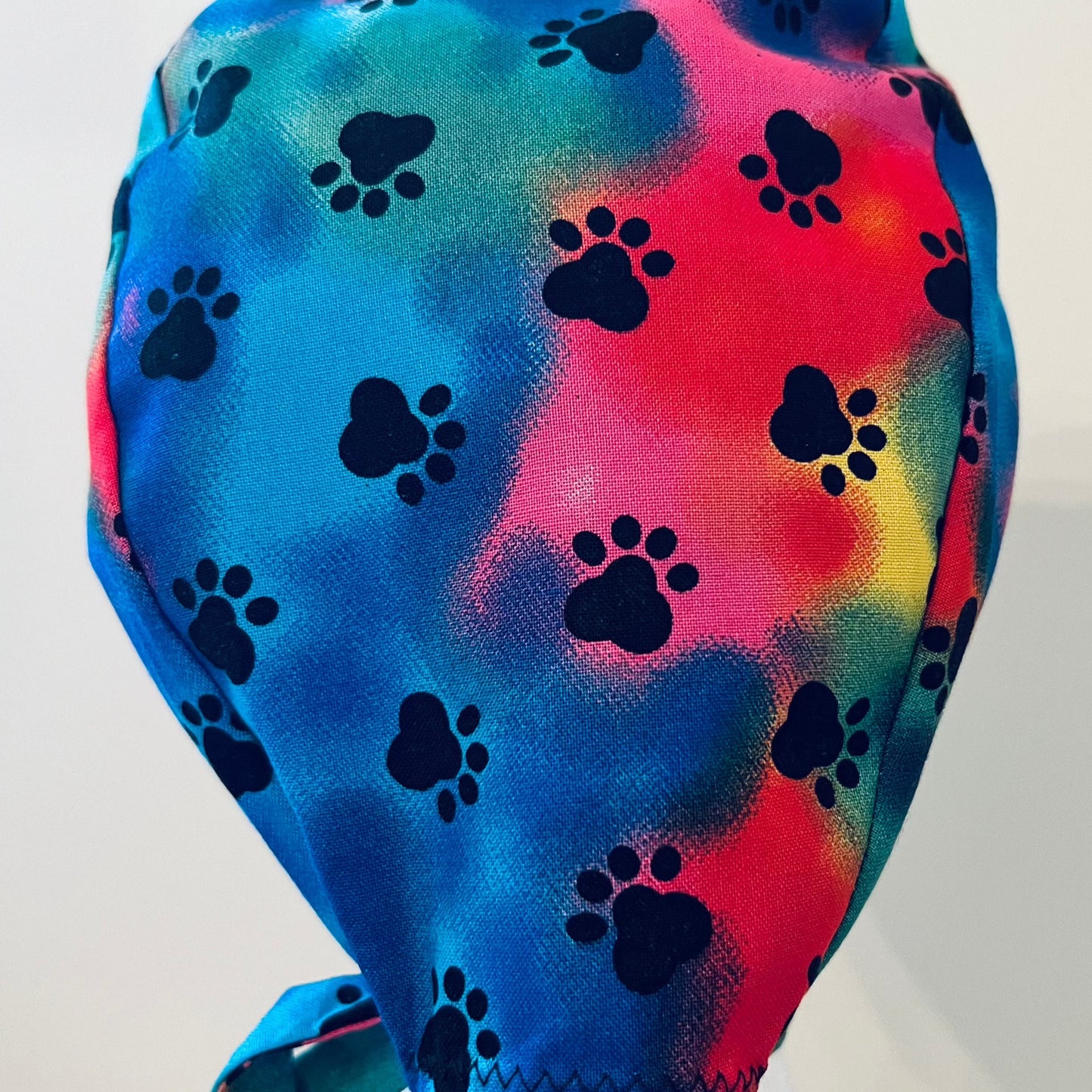 Scrub Cap - Tie Dye Dog Paws
