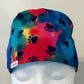 Scrub Cap - Tie Dye Dog Paws