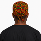 Empowered Energy African Kente mens tieback scrub cap back view showing tie closure traditional Ghana diamond Kente print surgical hat handmade USA OR World