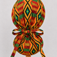 Empowered Energy African Kente ponytail scrub cap back view showing tie closure traditional Ghana diamond Kente print orange green teal surgical hat handmade USA