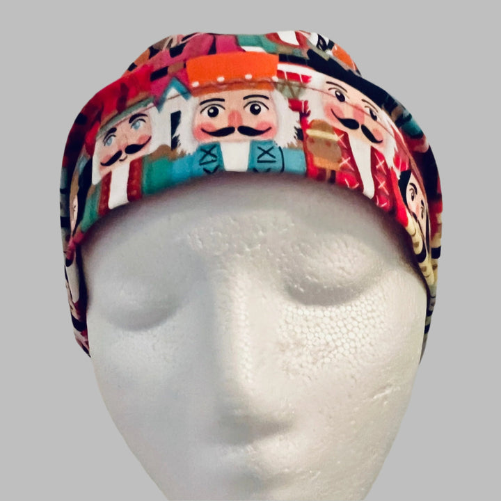Scrub Cap Euro Style Christmas Nutcracker Holiday Surgical Cap | Festive Nurse Gift | Winter Medical | front view