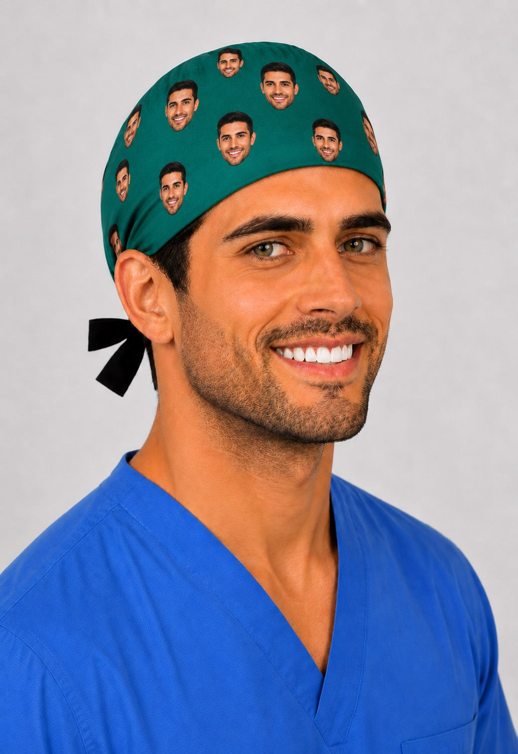 Emerald green custom scattered face photo men&