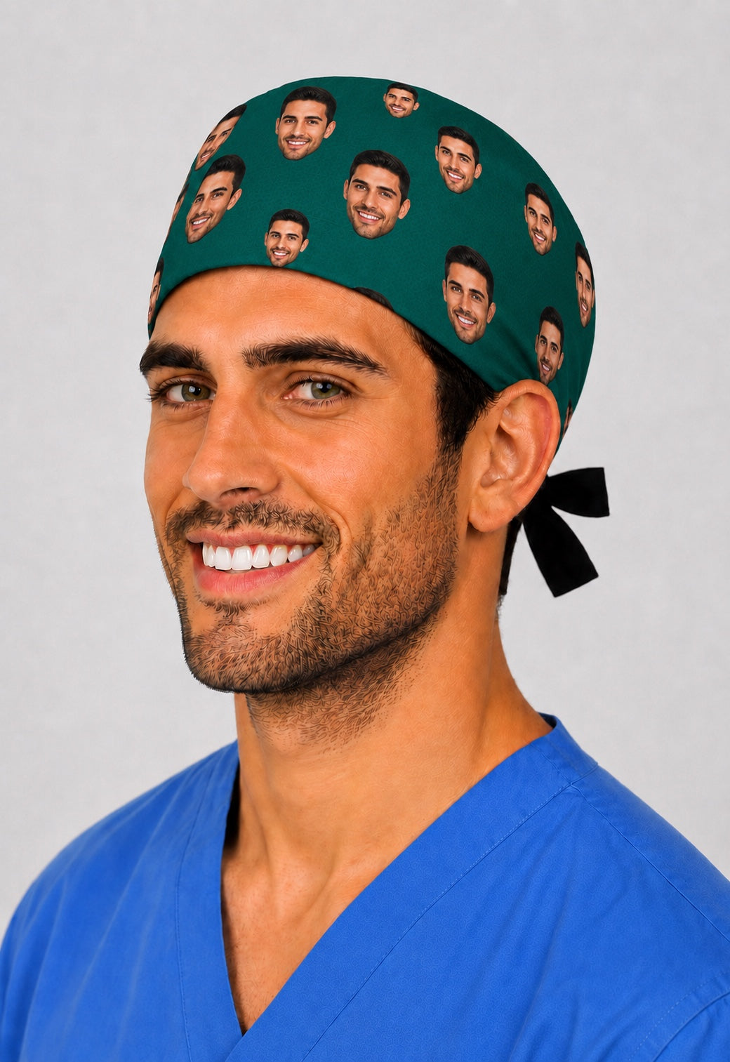 Emerald green custom scattered face photo men&