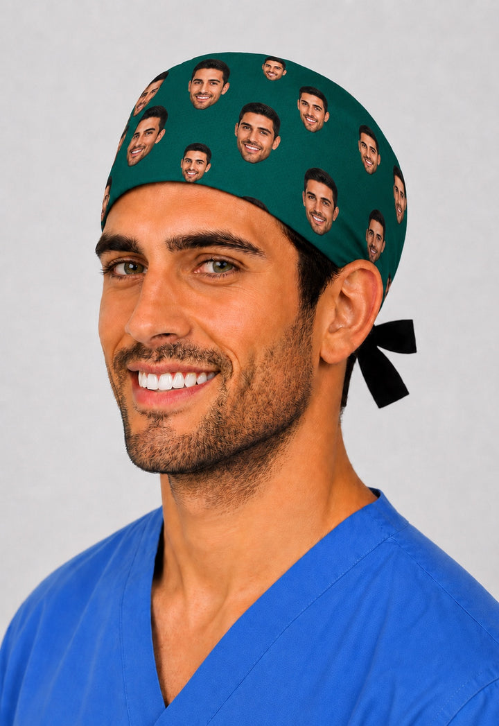Emerald green custom scattered face photo men&