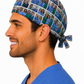 Custom photo grid-style scrub cap on a male model — personalized photo surgical hat for surgeons & nurses, handmade in the USA by OR World.