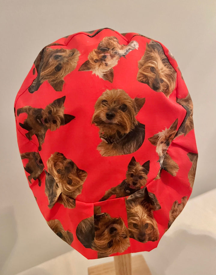 Custom Photo Euro Scrub Cap Personalized Surgical Hat with Pet Photos Dog Photo Nurse Scrub Cap Handmade OR World Surgical Hats