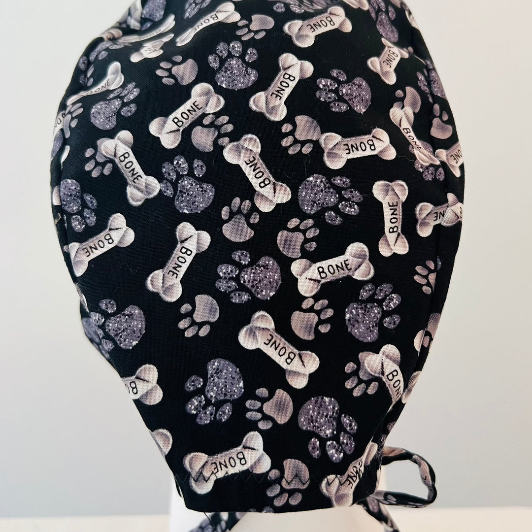 Dog bones and glitter paw prints fabric swatch for men&