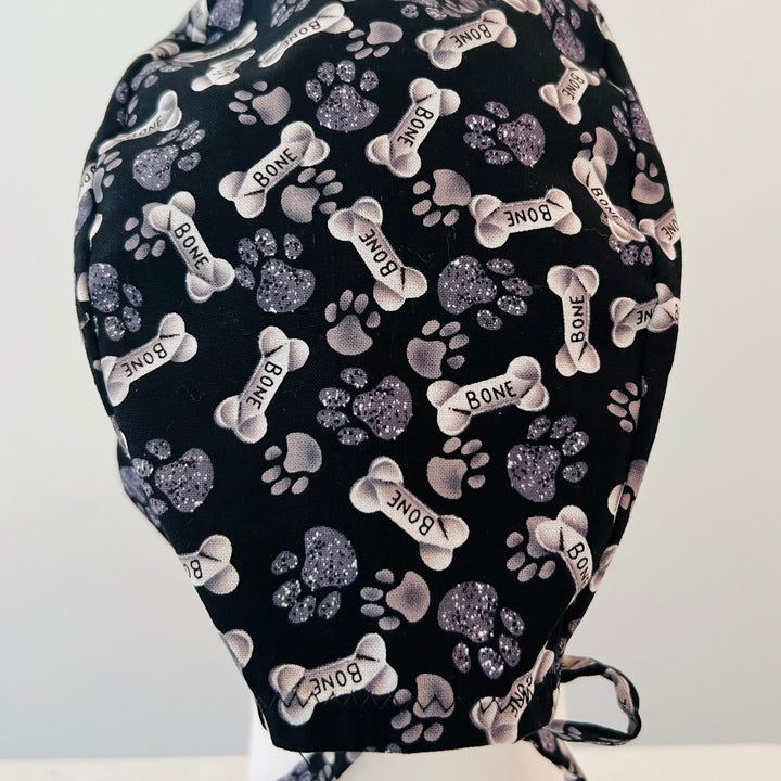 Dog bones and glitter paw prints fabric swatch for men&
