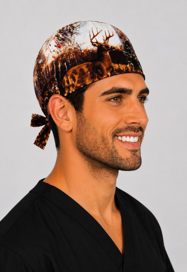 Right profile of elk and deer wilderness men&