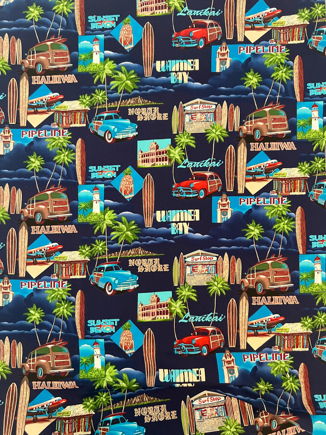 Hawaii North Shore Pipeline fabric swatch for men&
