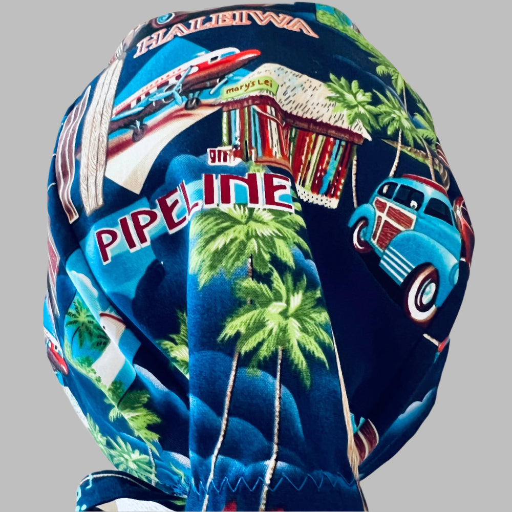 Hawaii Vacation Scrub Cap – Waikiki Tropical Surgical Cap – Hawaiian Island Nurse Hat