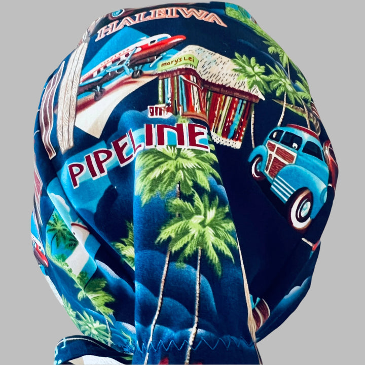 Hawaii Vacation Scrub Cap – Waikiki Tropical Surgical Cap – Hawaiian Island Nurse Hat