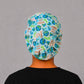 Back view of Love Your Planet Euro scrub cap showing full coverage and elastic gathered back, handmade in USA surgical hat for women.