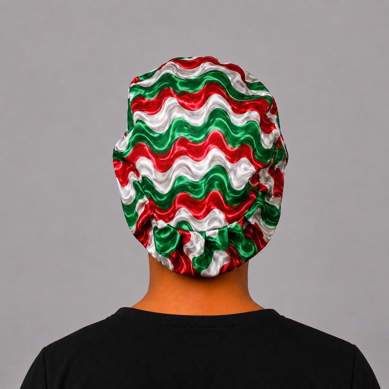 Mexican scrub cap euro surgical hat back view with adjustable elastic for full hair coverage