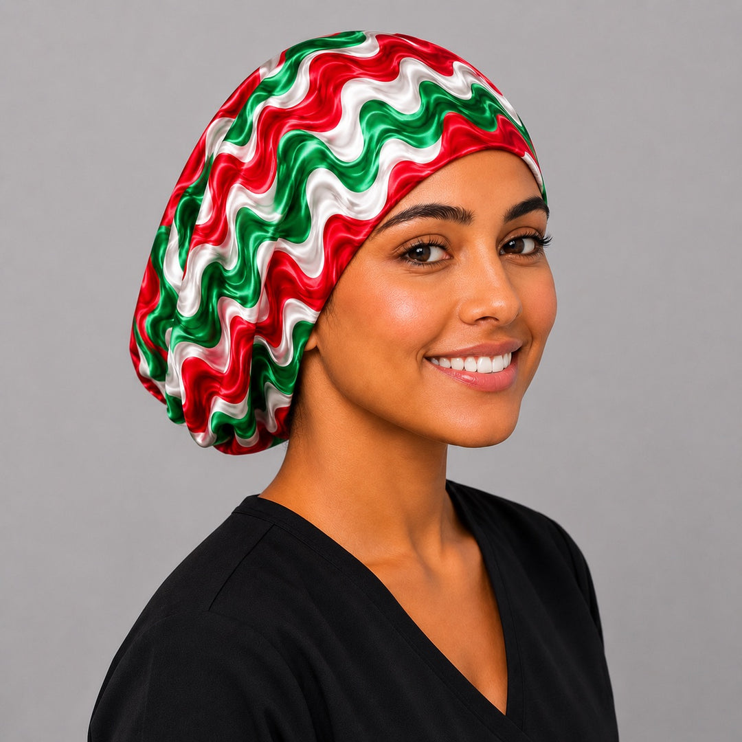 Mexican euro scrub cap for women with long hair, adjustable handmade surgical hat