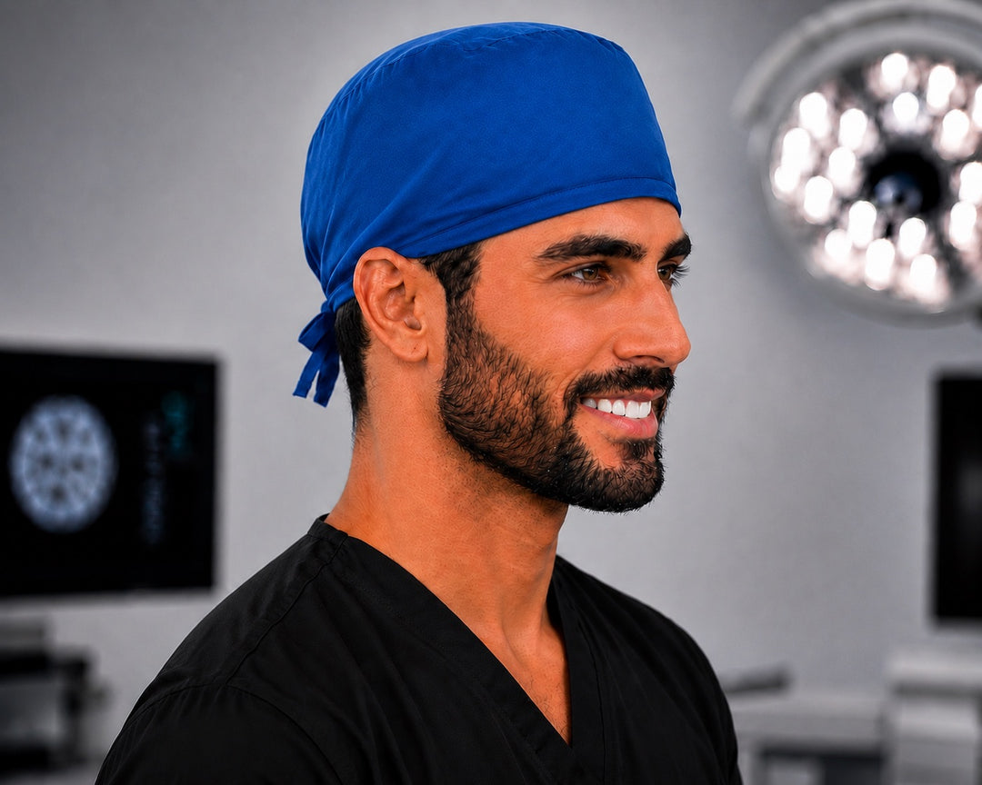 Side profile of solid royal blue men&