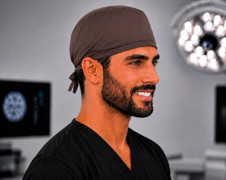 Right profile of solid brown men&