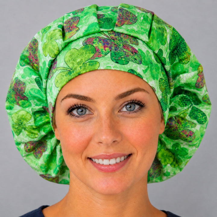 Woman wearing a St. Patrick&