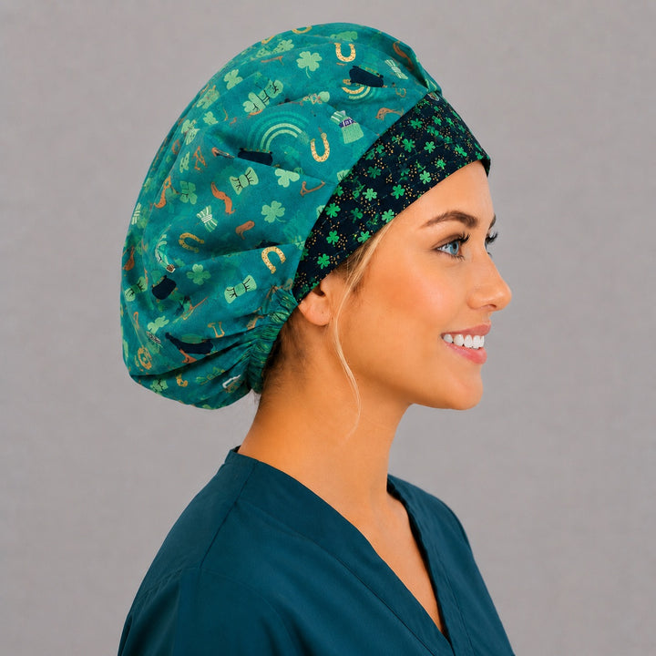Woman wearing a St. Patrick&