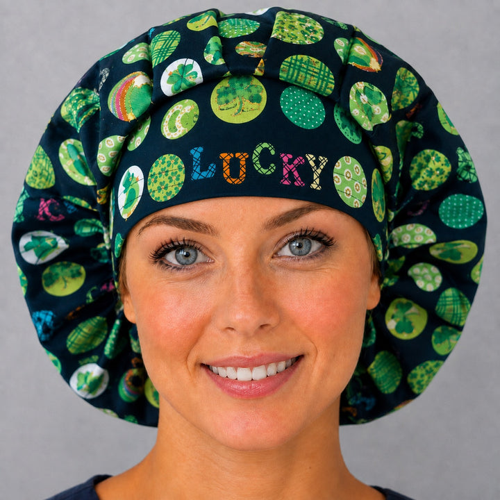 Woman wearing a Lucky St. Patrick&