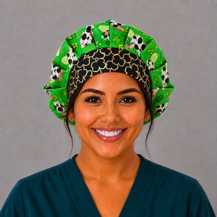 Woman wearing a St. Patrick&