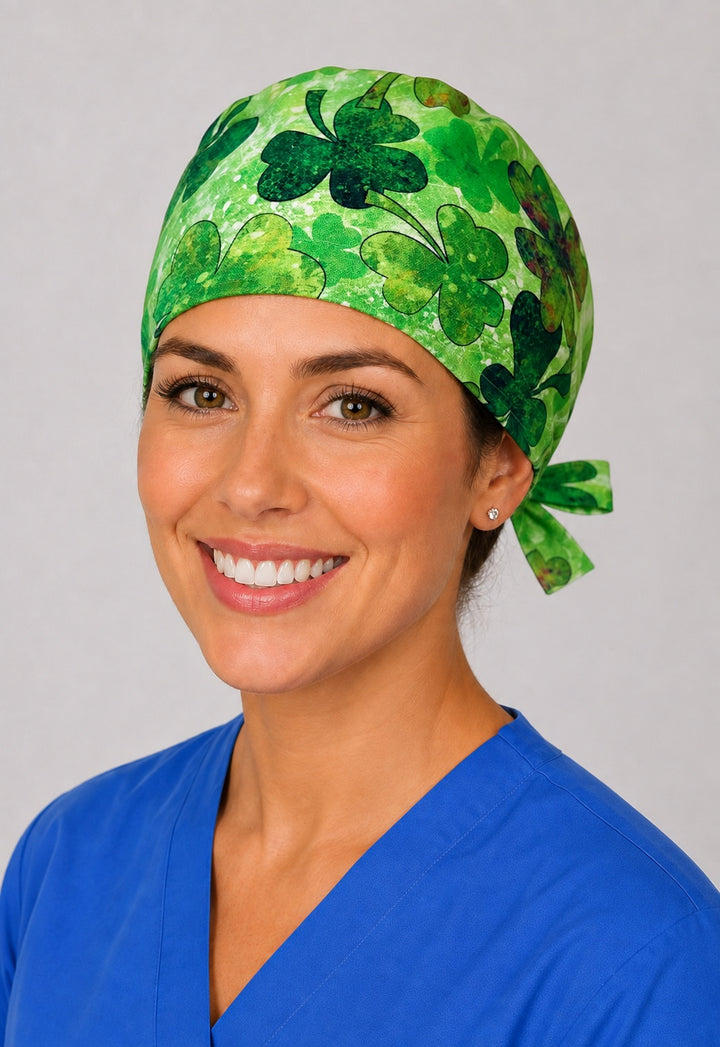 Three-quarter view of watercolor clover unisex St. Patrick&