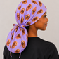 XXL custom pet photo ponytail scrub cap back view showing extra large hair pouch personalized surgical hat for long thick natural hair OR World
