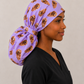 XXL custom pet photo ponytail scrub cap right side view adjustable tie closure personalized surgical hat nurses surgeons OR World handmade USA