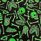 Ponytail- Neon Green Skeleton 