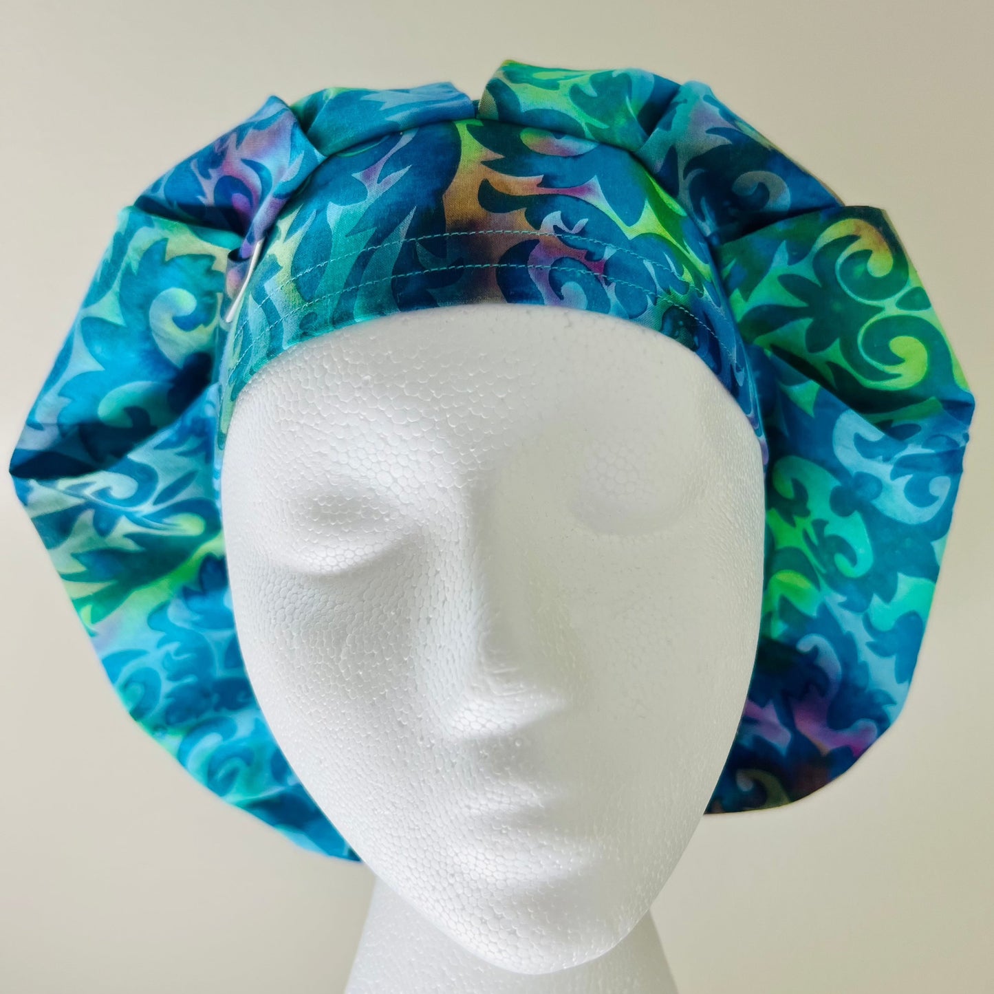 Bouffant-Batik Blues and Purples