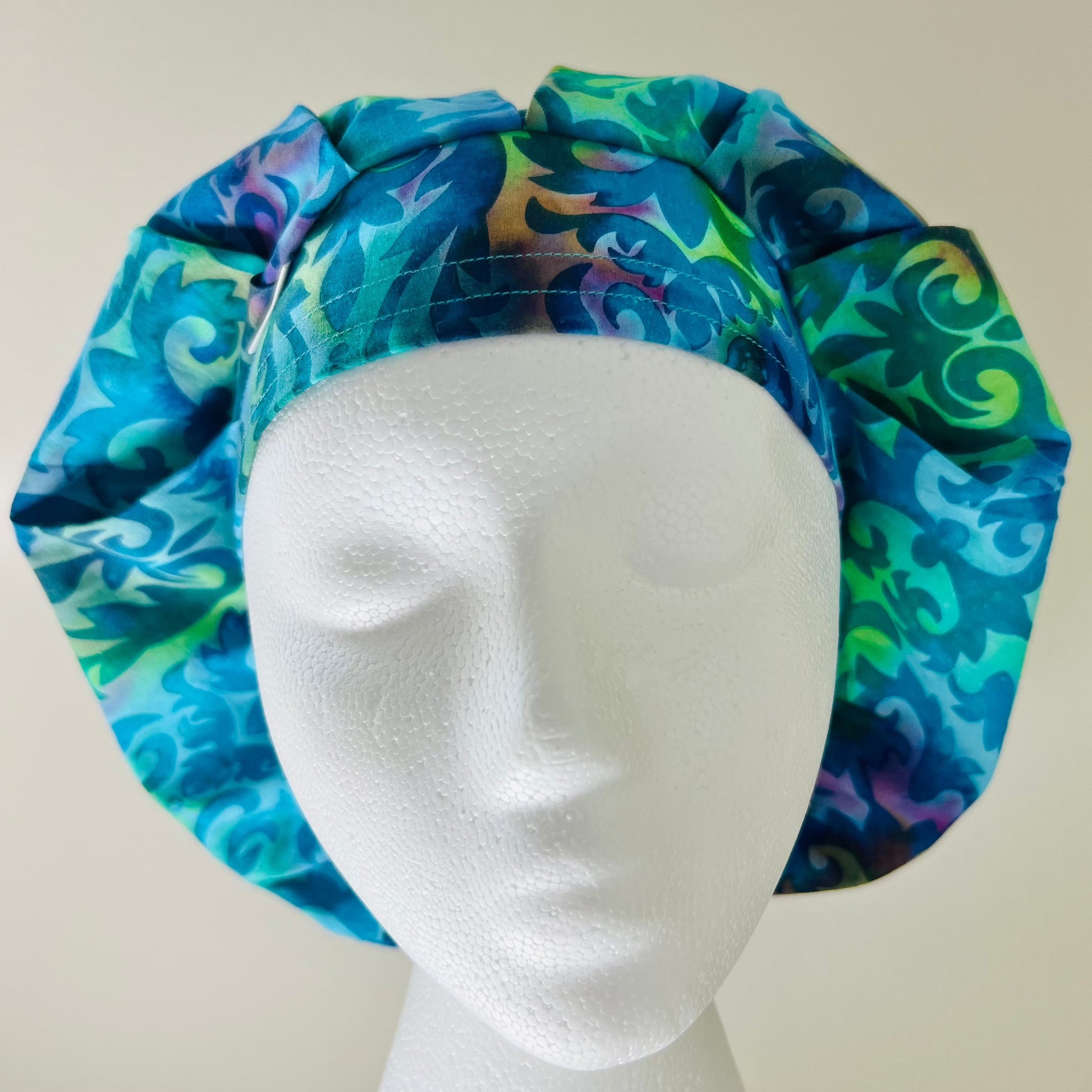 Bouffant-Batik Blues and Purples