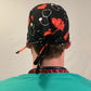 Scrub Cap-Men-Simple-Black-Stethoscope-Saving The Day OR World LLC Surgical Caps-Hats-Scrub Caps-Bouffants-Fun patterns for OR Nurses-Surgical Nurses-Scrub Techs-Surgical Technologists-Technicians-Dentistry-Food Production-Cancer Patients and other medical professionals!   Scrub Cap-Offers a unique, gender neutral design that wraps around head with the ability to tie string in multiple variations. This top-rated, 100% cotton pattern was customized for your protection, comfort and style!