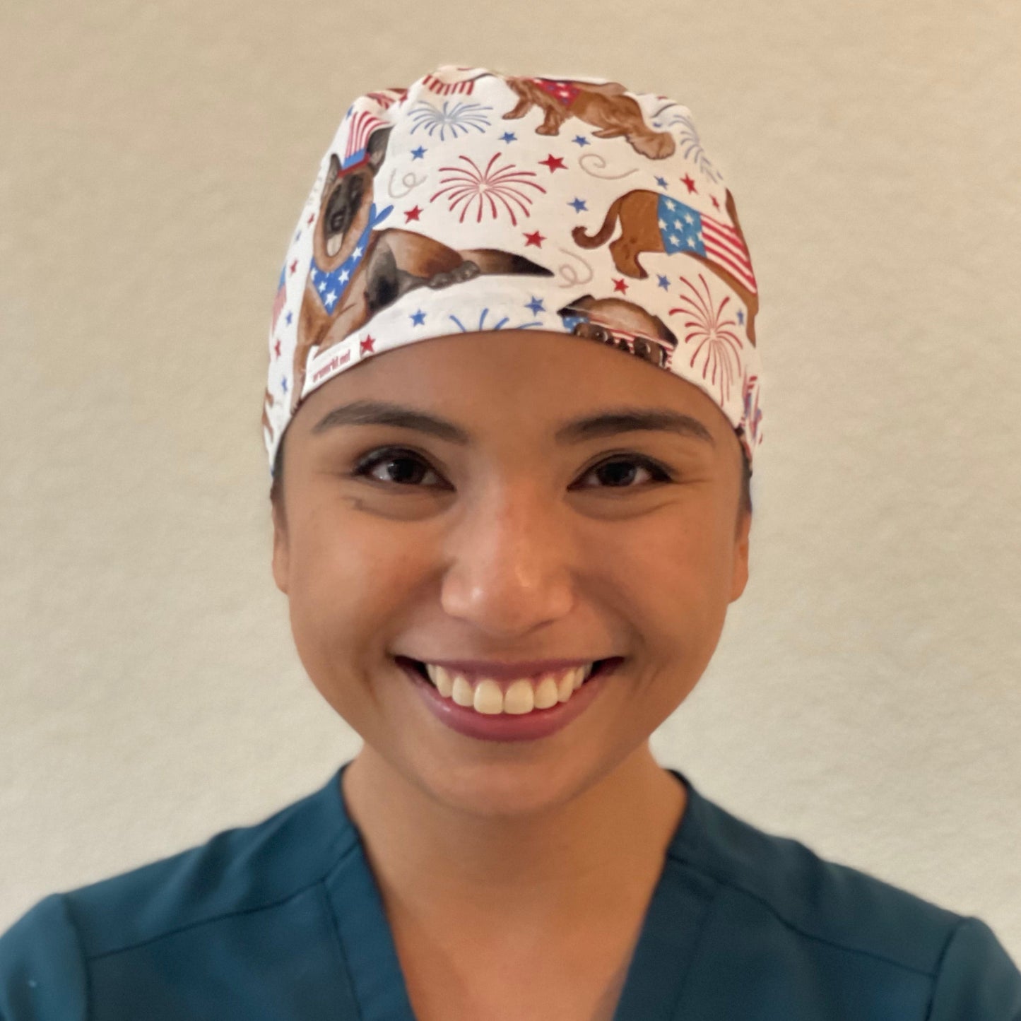 Scrub Cap-Fourth of July-American Dogs