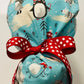 Ponytail Style hat-Penguins-Igloos with red polka dot ribbon ties
