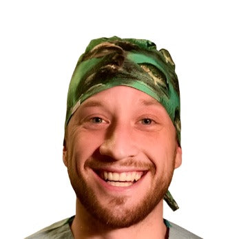 Scrub Cap Trout Fishing Print | Handmade Surgical Hat for Nurses, Surgeons &amp; Healthcare Professionals | Adjustable Unisex OR Cap | Fisherman Gift | Satin Lining Option