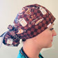 Ponytail Style Hat-Coffee Time Brown Polka Dots Ribbon Ties