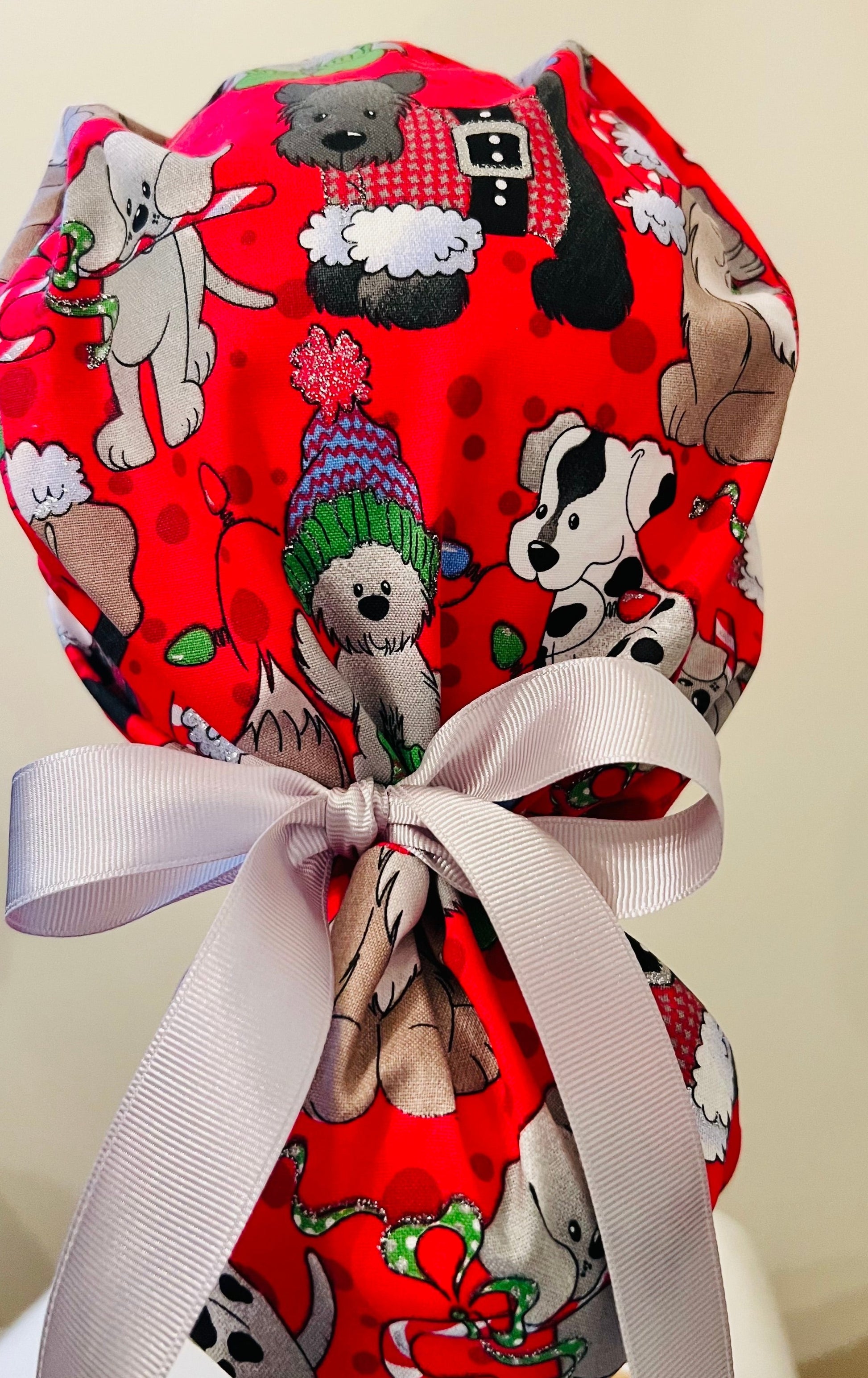 Ponytail Style Hat-Christmas dogs