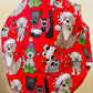 Bouffant Style hat-Christmas Dogs with Santa hats