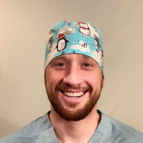 Scrub Cap-Winter Penguins