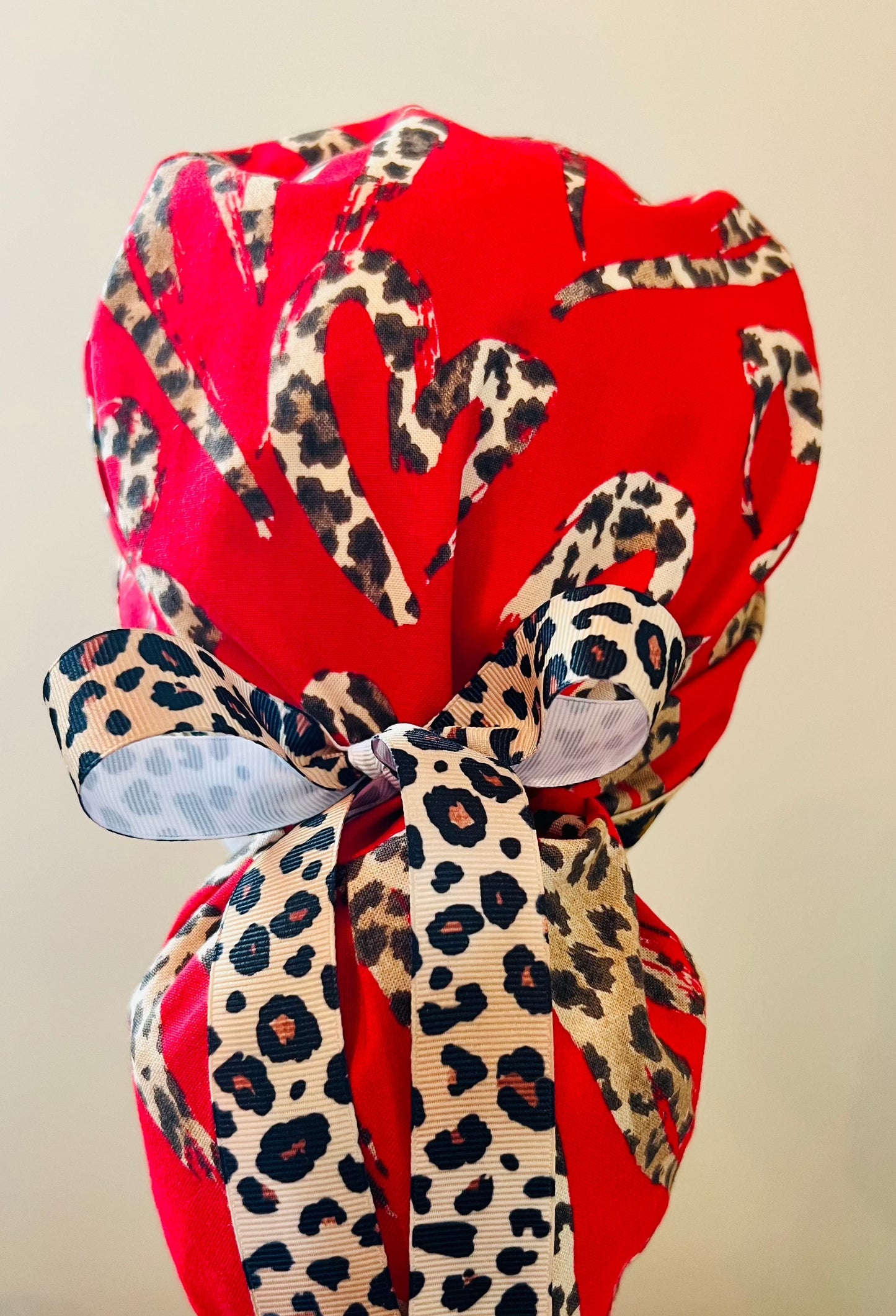 Ponytail Style - Valentines Day Leopard Hearts