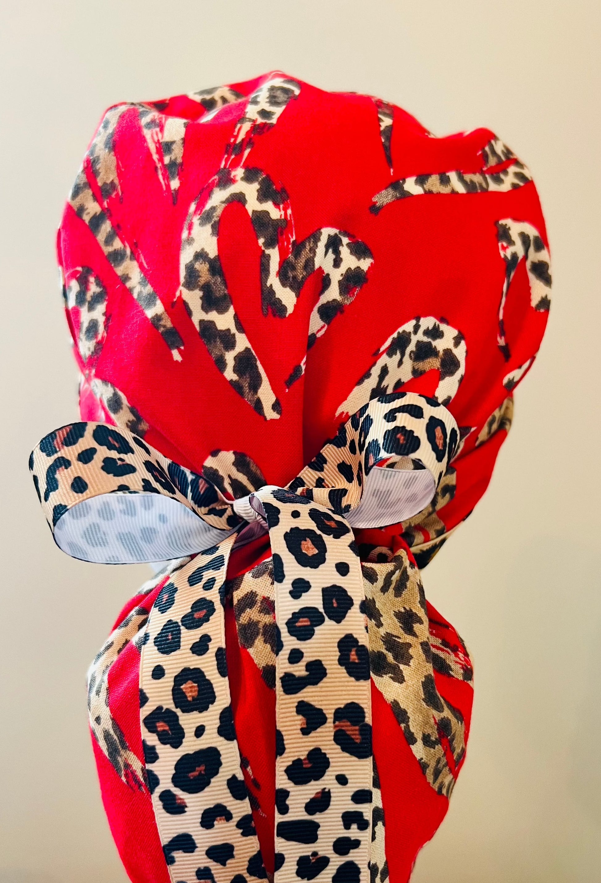 Ponytail Style - Valentines Day Leopard Hearts