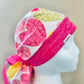 Ponytail Style hat-Valentines Day Hearts with pink ribbon