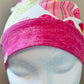 Ponytail Style hat-Valentines Day Hearts with pink ribbon