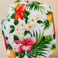 Bouffant-Hawaiian-pineapples and flowers