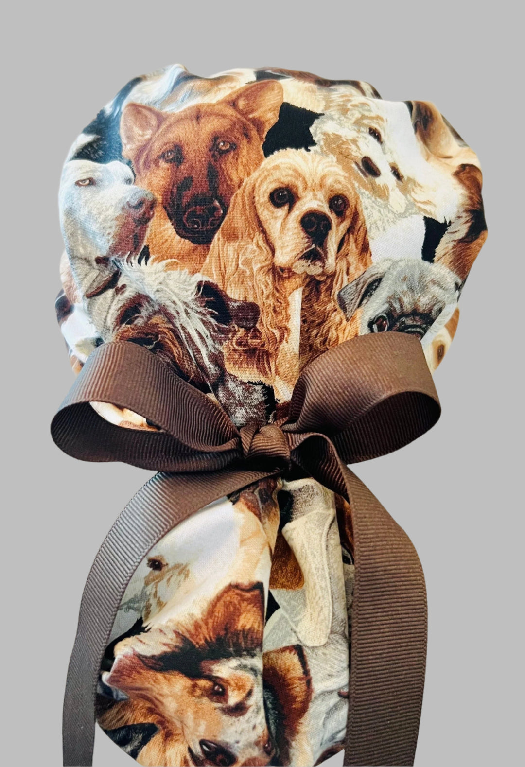 Ponytail Style - Dog LoverPonytail Scrub Cap | Women's Surgical Cap for Nurses & Veterinary Professionals | Dog Lover