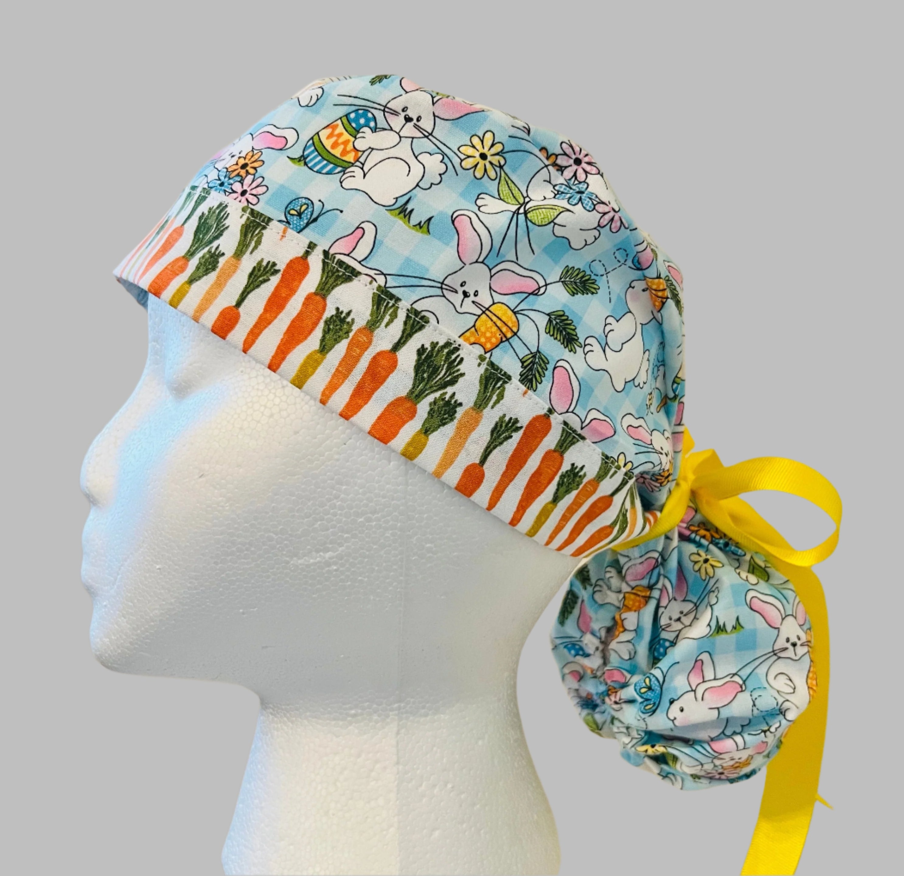 Ponytail Style-Easter-Rabbits and Carrots with yellow ribbon – OR world