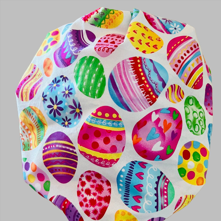 Bouffant-Easter eggs-colorful pink band