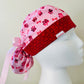 Ponytail Style - Pink and Red Puppy Paws
